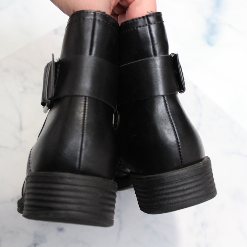 BLACK AKLE MOTO BOOTS Sz 8.5 - K Cole Reaction EUC - Picture 7 of 8